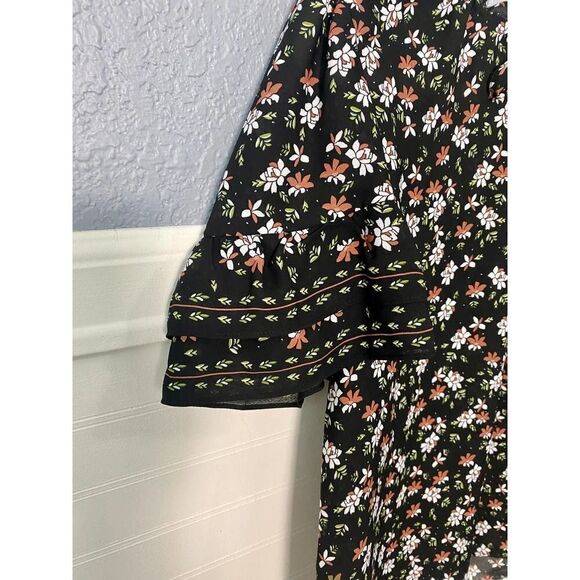 Max Studio Black Floral Dress Blouse - Picture 2 of 9